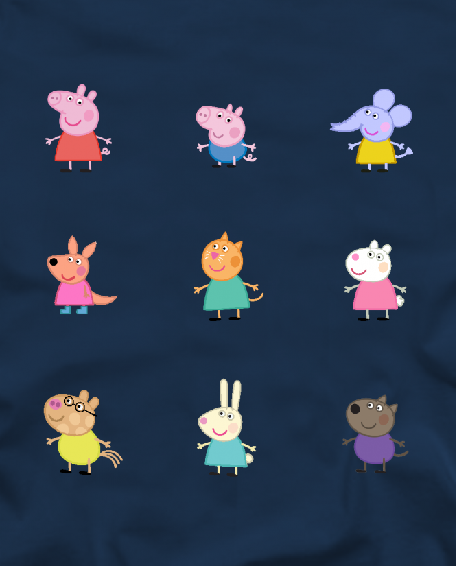 Marškinėliai Pepa Pig veikėjai